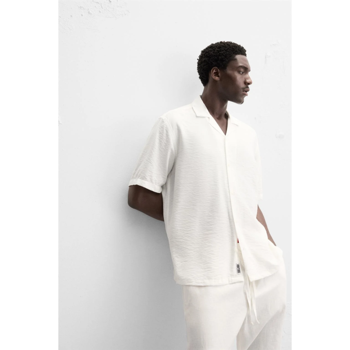 Рубашка свободного кроя из текстильной смеси