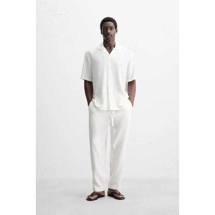 Рубашка свободного кроя из текстильной смеси