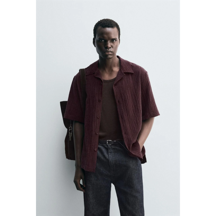 Рубашка свободного кроя с текстурой