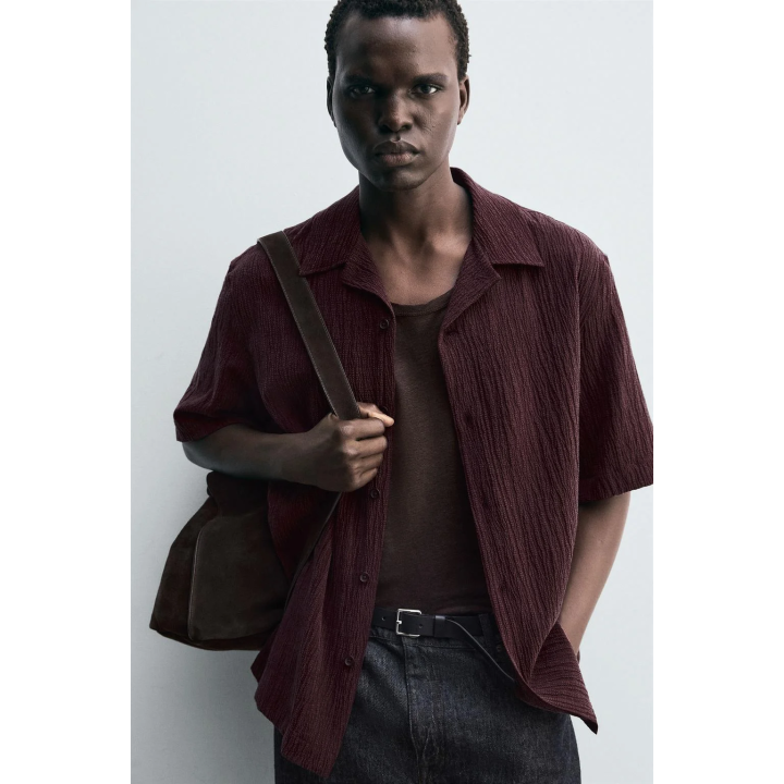 Рубашка свободного кроя с текстурой