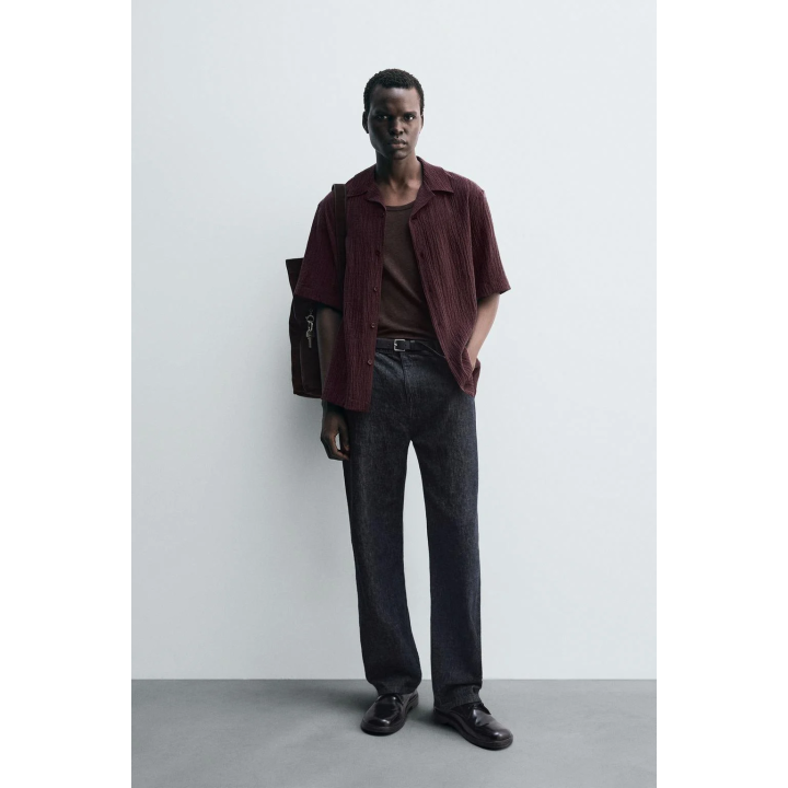 Рубашка свободного кроя с текстурой