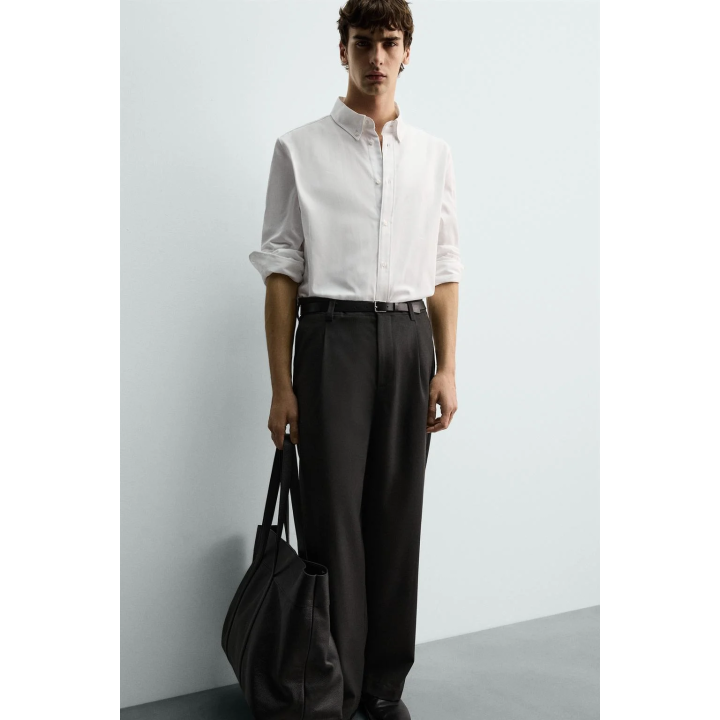 РУБАШКА КЛАССИЧЕСКОГО КРОЯ ИЗ РЕЛЬЕФНОЙ ТКАНИ