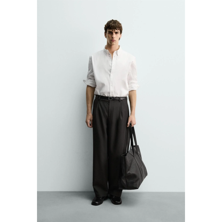 РУБАШКА КЛАССИЧЕСКОГО КРОЯ ИЗ РЕЛЬЕФНОЙ ТКАНИ