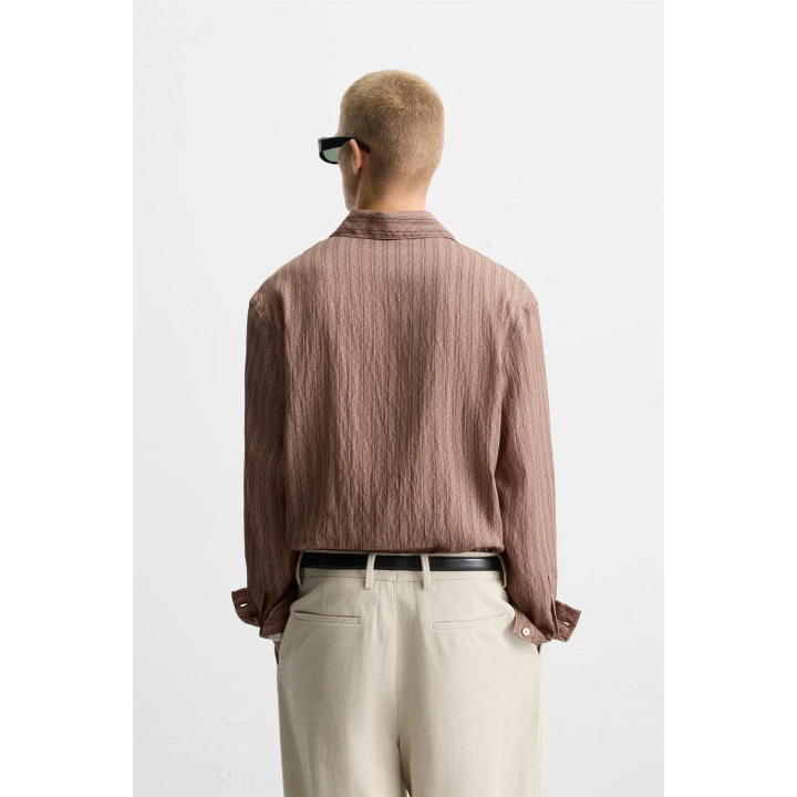 РУБАШКА СТРУЯЩЕГОСЯ ПОКРОЯ В ПОЛОСКУ