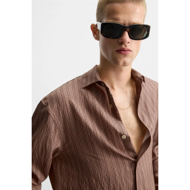 РУБАШКА СТРУЯЩЕГОСЯ ПОКРОЯ В ПОЛОСКУ