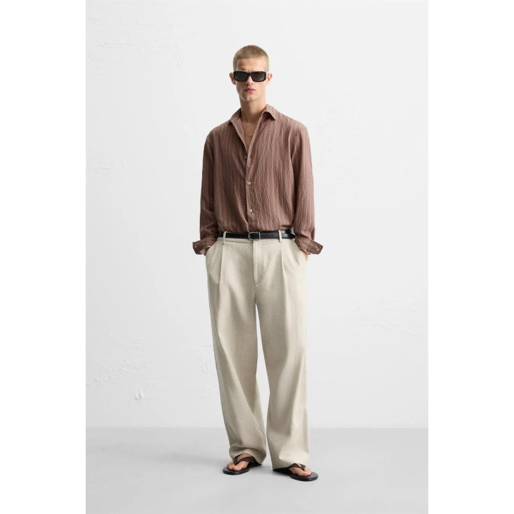 РУБАШКА СТРУЯЩЕГОСЯ ПОКРОЯ В ПОЛОСКУ