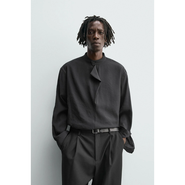 РУБАШКА-ПОЛО СТРУЯЩЕГОСЯ ПОКРОЯ