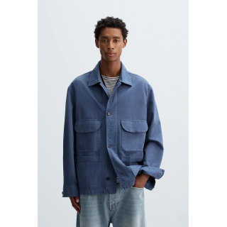 КУРТКА С ЭФФЕКТОМ ПОТЕРТОСТИ И КАРМАНАМИ