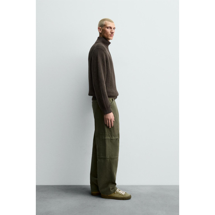 БРЮКИ КАРГО RELAXED FIT С ЭФФЕКТОМ ПОТЕРТОСТИ