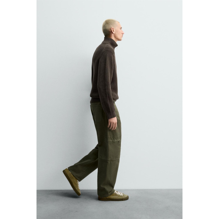 БРЮКИ КАРГО RELAXED FIT С ЭФФЕКТОМ ПОТЕРТОСТИ