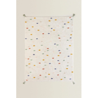CHILDREN’S MULTICOLOURED POLKA DOT COTTON RUG