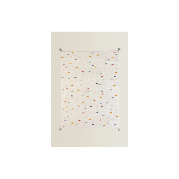 CHILDREN’S MULTICOLOURED POLKA DOT COTTON RUG