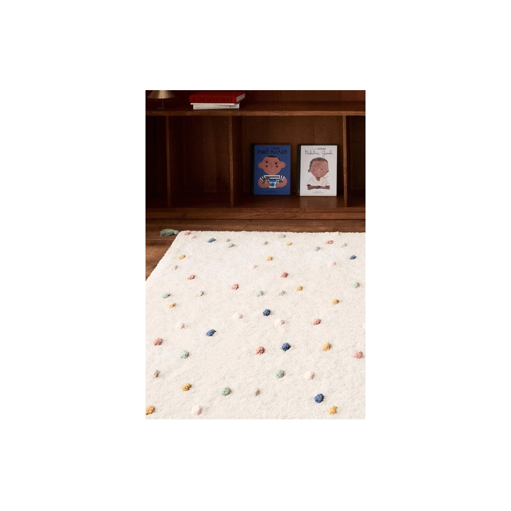 CHILDREN’S MULTICOLOURED POLKA DOT COTTON RUG