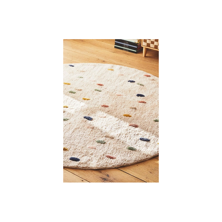 CHILDREN’S MULTICOLOURED POLKA DOT COTTON RUG
