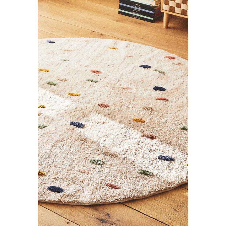 CHILDREN’S MULTICOLOURED POLKA DOT COTTON RUG
