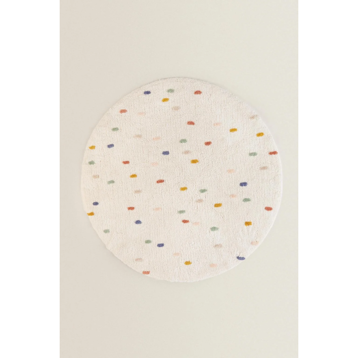 CHILDREN’S MULTICOLOURED POLKA DOT COTTON RUG