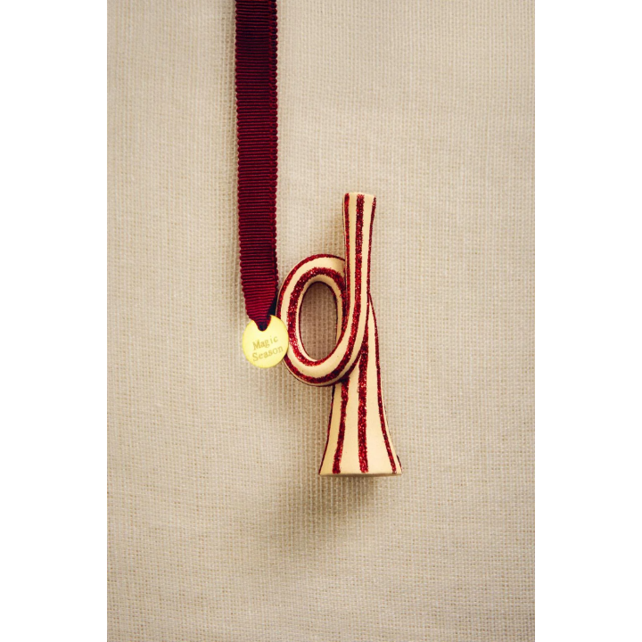 GLITTERY TRUMPET CHRISTMAS TREE DECORATION
