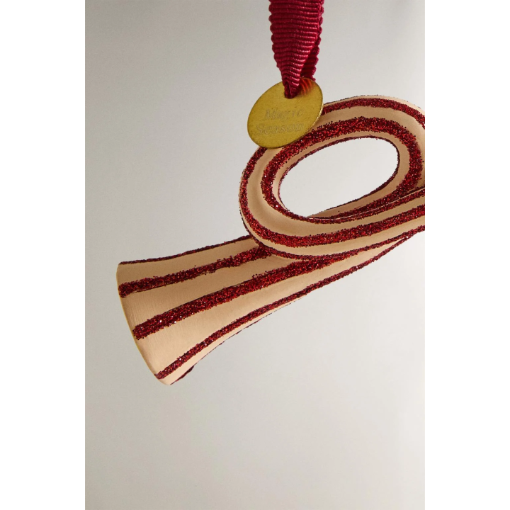 GLITTERY TRUMPET CHRISTMAS TREE DECORATION