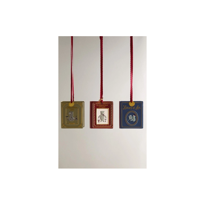 PACK OF IRON BOOK CHRISTMAS TREE DECORATIONS (PACK OF 3)