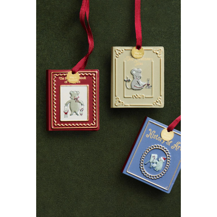 PACK OF IRON BOOK CHRISTMAS TREE DECORATIONS (PACK OF 3)