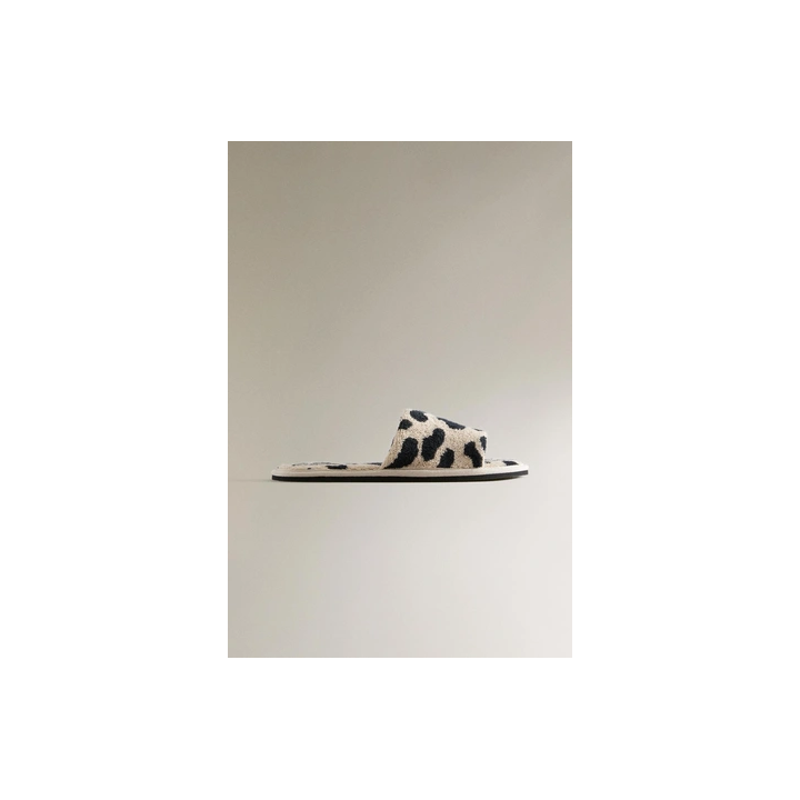 ANIMAL PRINT TERRY SLIDER SLIPPERS