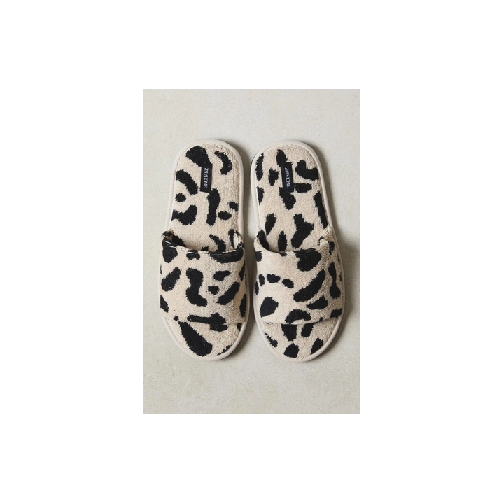 ANIMAL PRINT TERRY SLIDER SLIPPERS