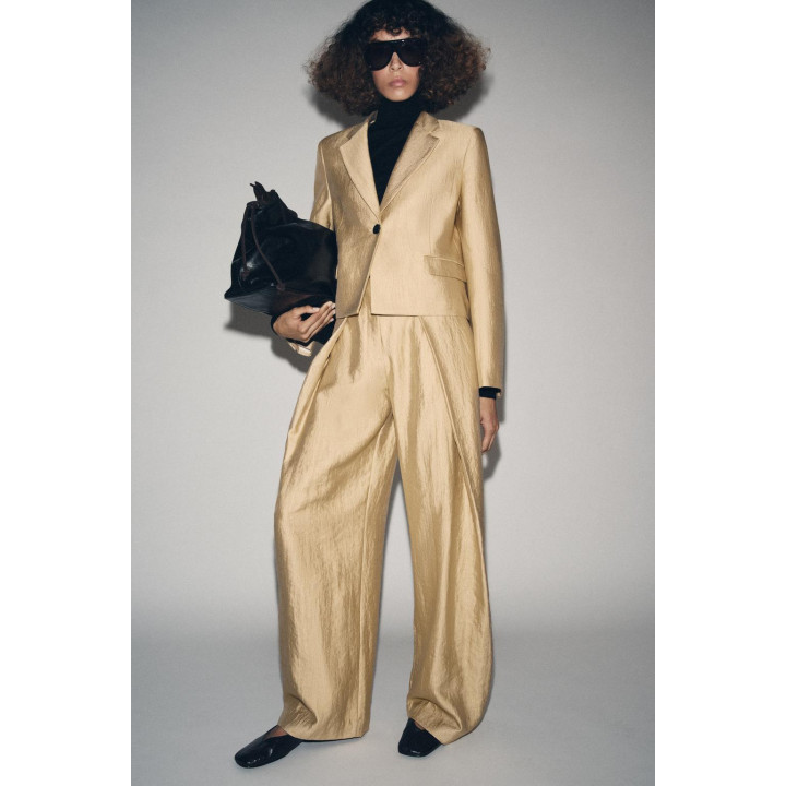 МЕТАЛЛИЗИРОВАННЫЕ БРЮКИ СО СКЛАДКАМИ — ZW COLLECTION