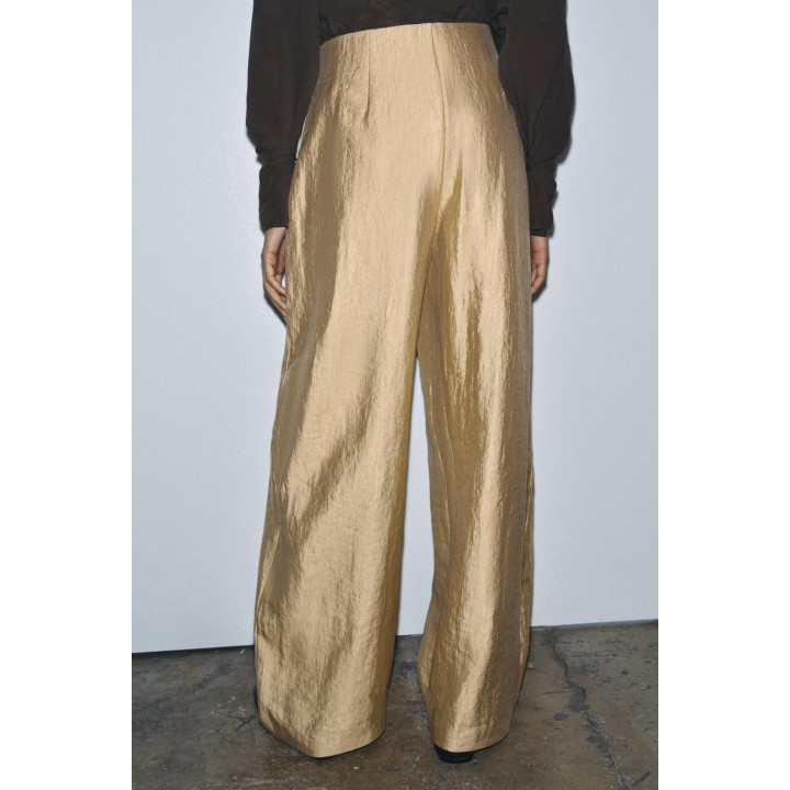 МЕТАЛЛИЗИРОВАННЫЕ БРЮКИ СО СКЛАДКАМИ — ZW COLLECTION