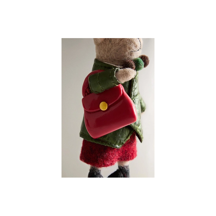 WOOL MOUSE WITH BAG CHRISTMAS TREE DECORATION