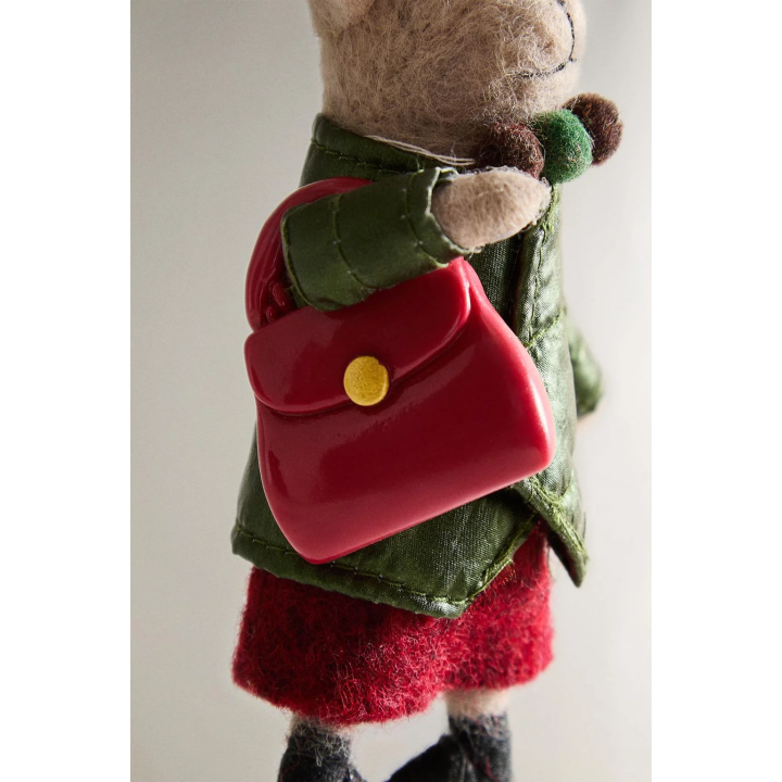 WOOL MOUSE WITH BAG CHRISTMAS TREE DECORATION