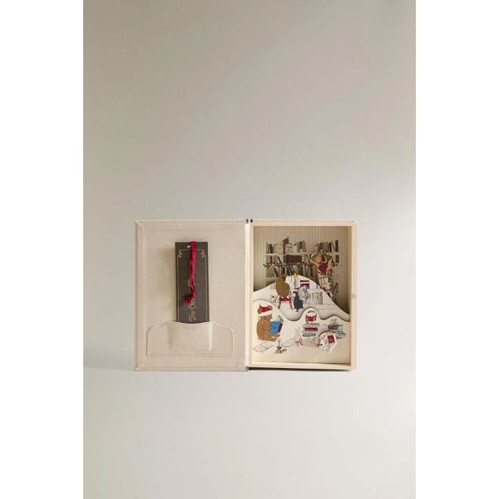 Рождественская музыкальная шкатулка с книжным шкафом