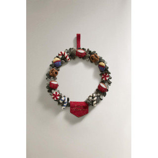 Украшение на дверь из шерсти рождественский венок