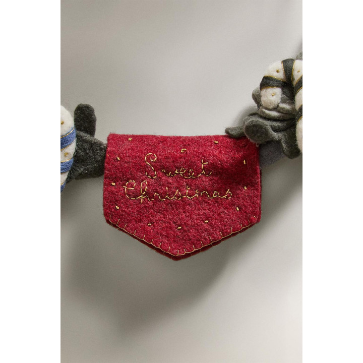 Украшение на дверь из шерсти рождественский венок