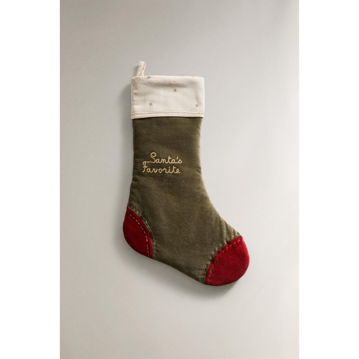 Замшевый рождественский чулок для украшения