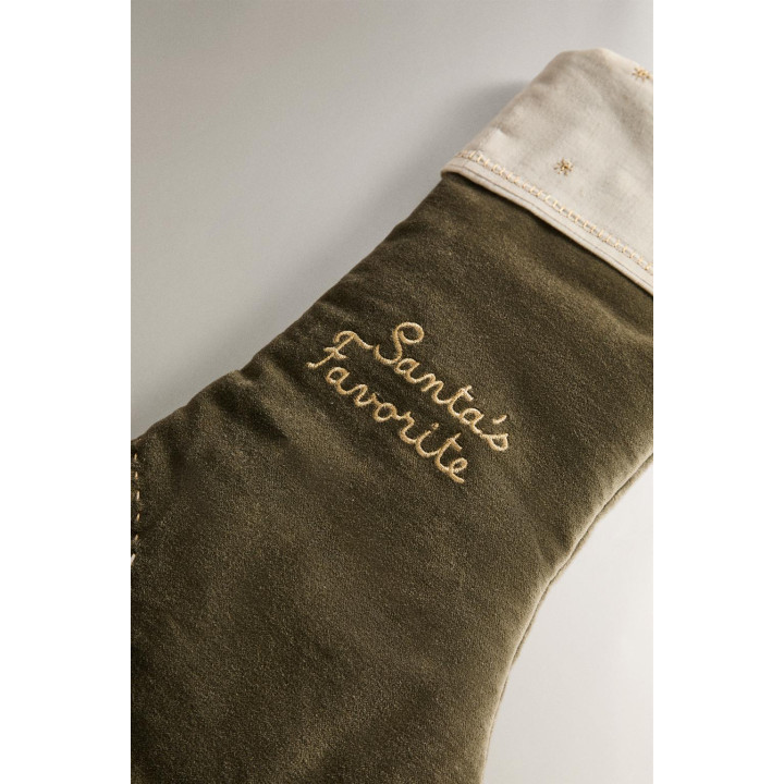 Замшевый рождественский чулок для украшения