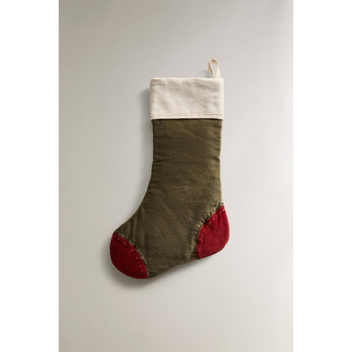 Замшевый рождественский чулок для украшения
