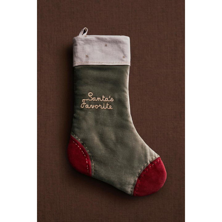 Замшевый рождественский чулок для украшения