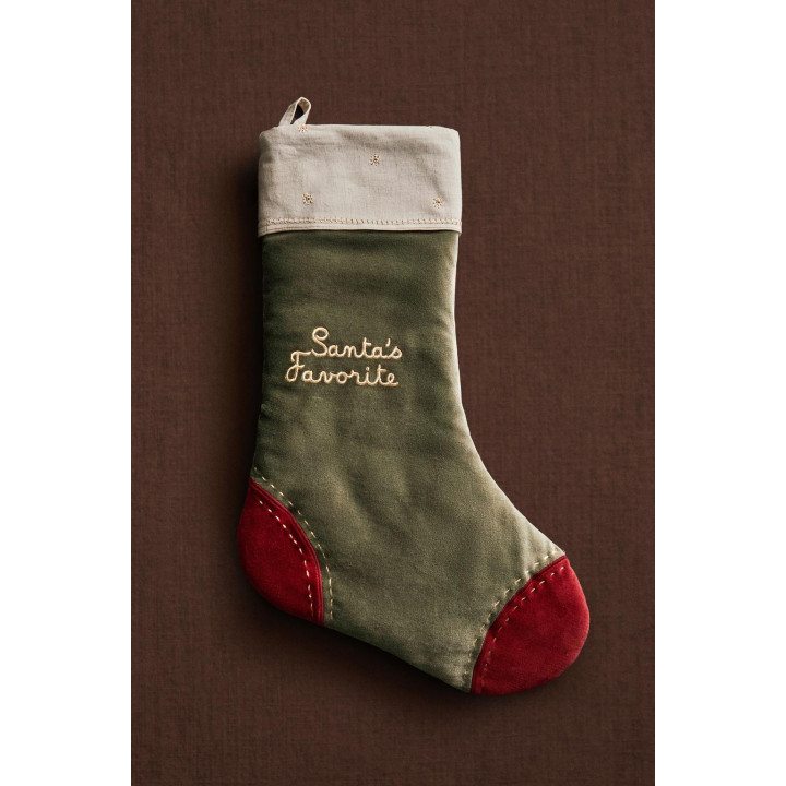 Замшевый рождественский чулок для украшения