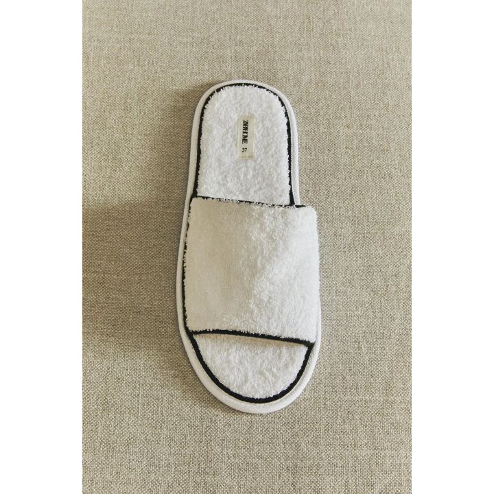 TERRY SLIDERS WITH PIPING