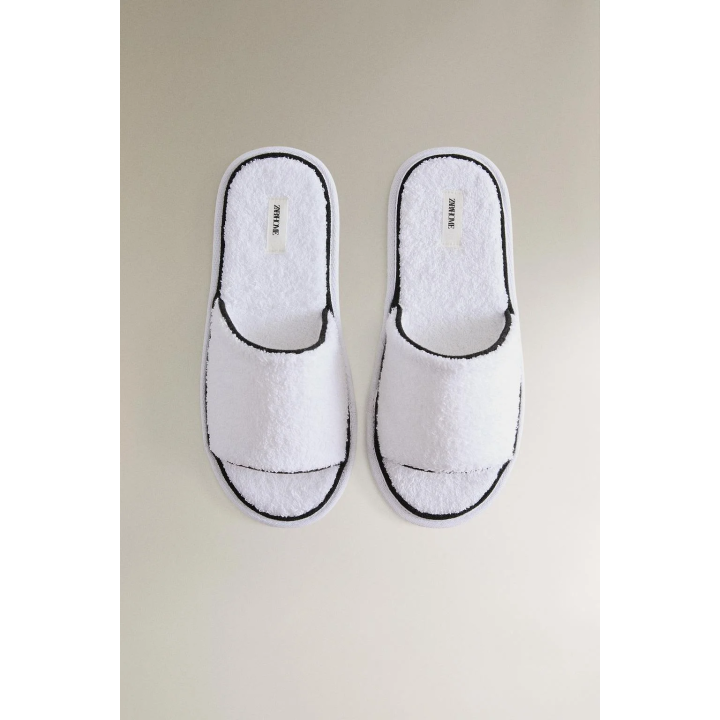 TERRY SLIDERS WITH PIPING