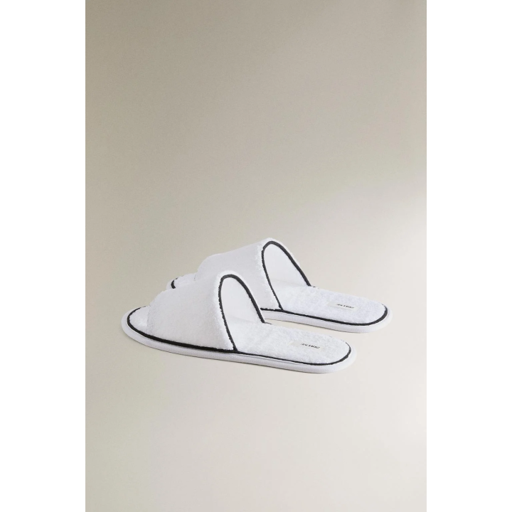 TERRY SLIDERS WITH PIPING