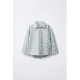 РУБАШКА В ПОЛОСКУ С ВЫШИТЫМ ТЕКСТОМ