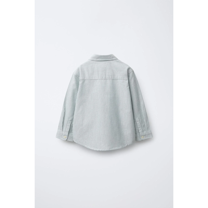 РУБАШКА В ПОЛОСКУ С ВЫШИТЫМ ТЕКСТОМ