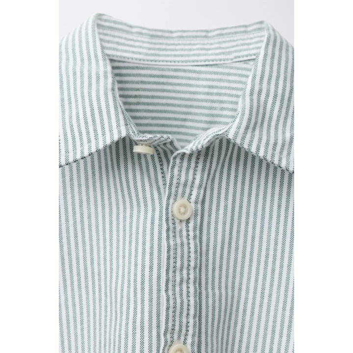 РУБАШКА В ПОЛОСКУ С ВЫШИТЫМ ТЕКСТОМ