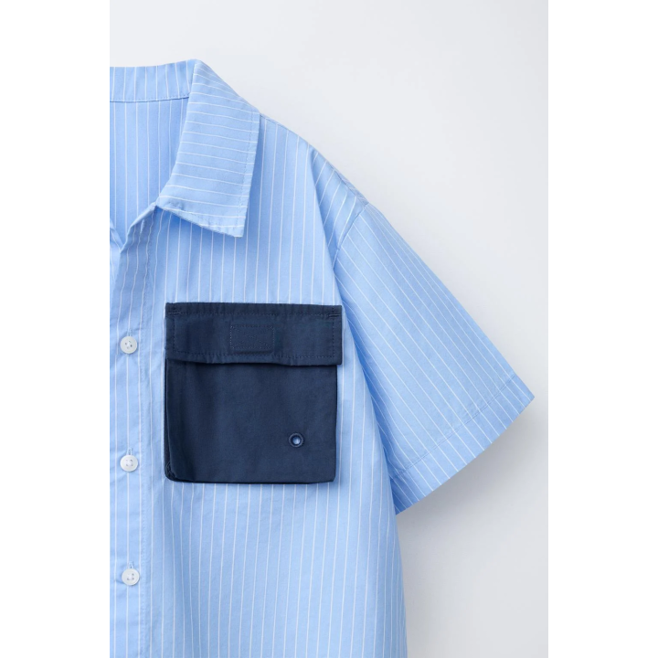 РУБАШКА В ПОЛОСКУ С КАРМАНОМ