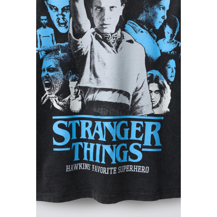 ФУТБОЛКА С ЭФФЕКТОМ ПОТЕРТОСТИ ELEVEN STRANGER THINGS © NETFLIX