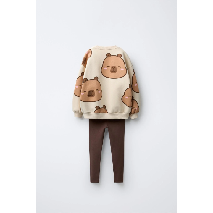 CAPIBARA CAPYFUN © RIBBED SWEATSHIRT AND LEGGINGS SET