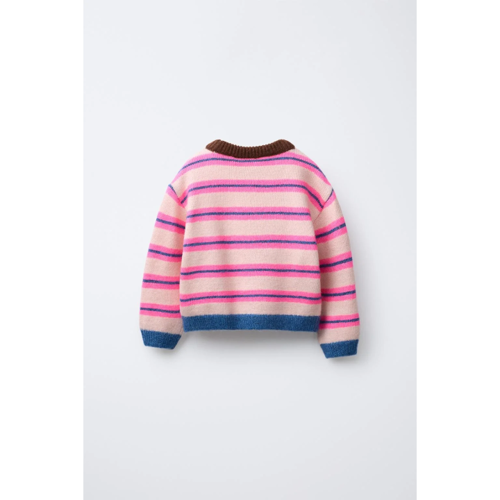 СВИТЕР В ФЛУОРЕСЦЕНТНУЮ ПОЛОСКУ С ВЫШИТЫМ СЕРДЦЕМ