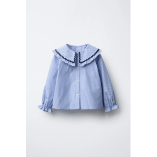 Рубашка с воротником петер-пен и отделкой сколопендры