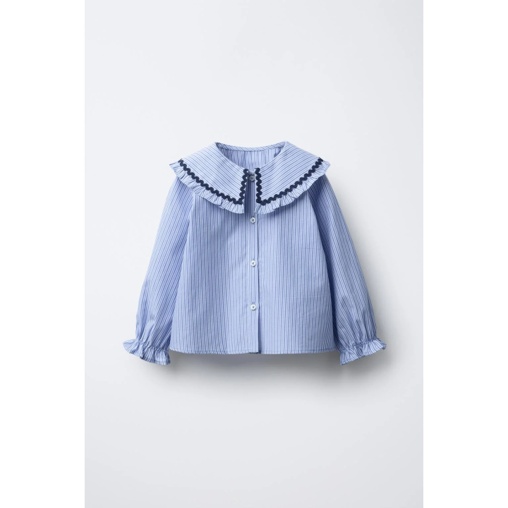 Рубашка с воротником петер-пен и отделкой сколопендры